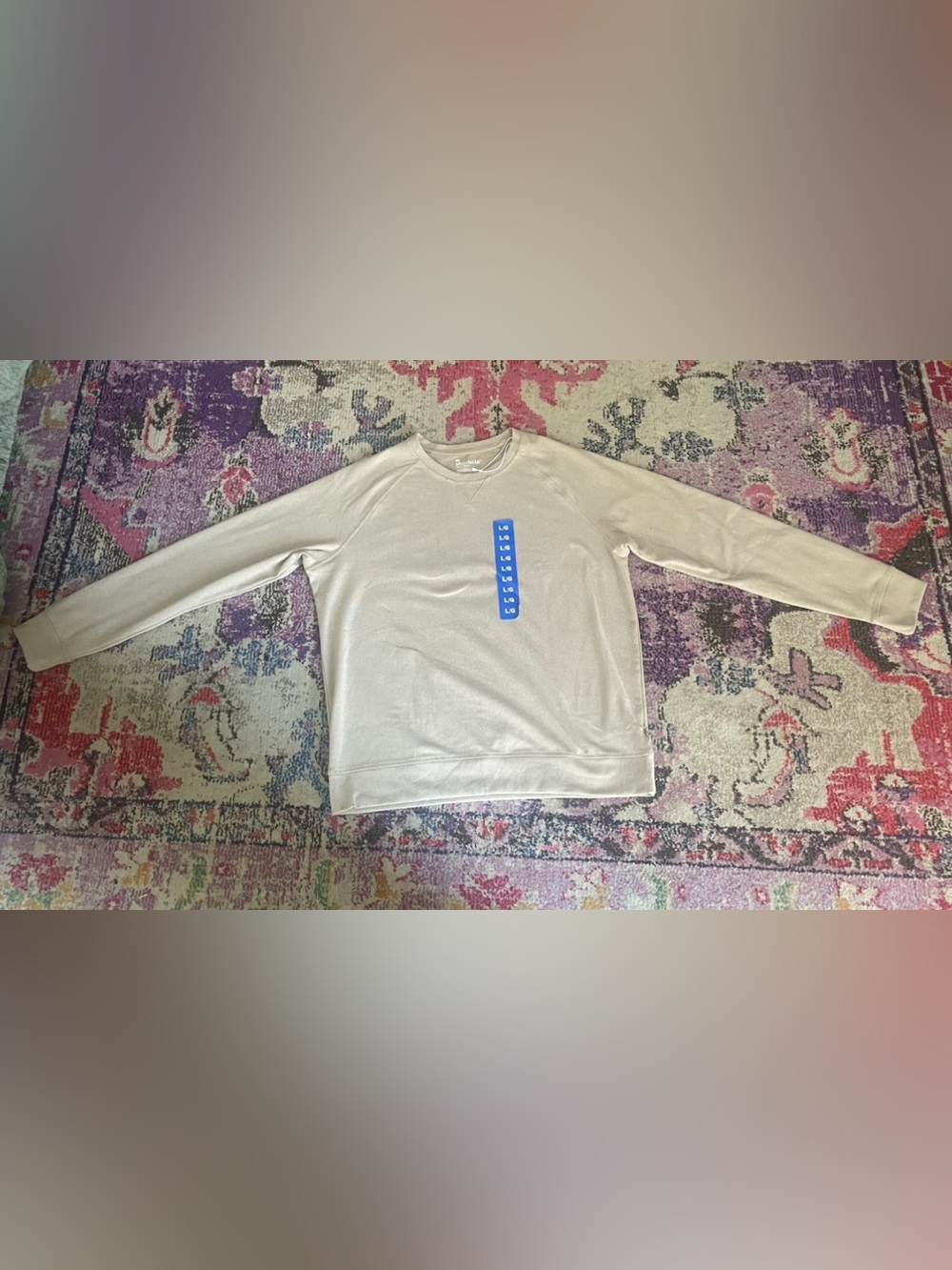 Mondetta Beige Ribbed Crewneck Sweatshirt L